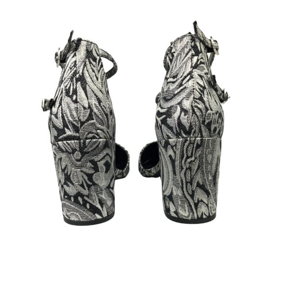 New Look Wide Fit Baroque Floral Print Ankle Strap Block Heeled Shoe Size 6 - Picture 7 of 9